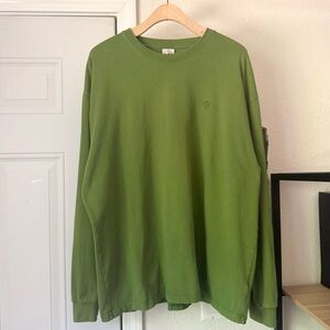 POLAR SKATE CO. green cotton crew neck long sleeve tee t-shirt